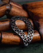 "Maison Martin Margiela" Black lacquered hollow double finger ring