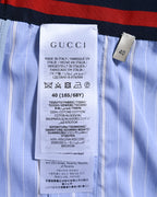 GUCCI/ 2022 Web Stripe Waist Pleats Skirt Blue