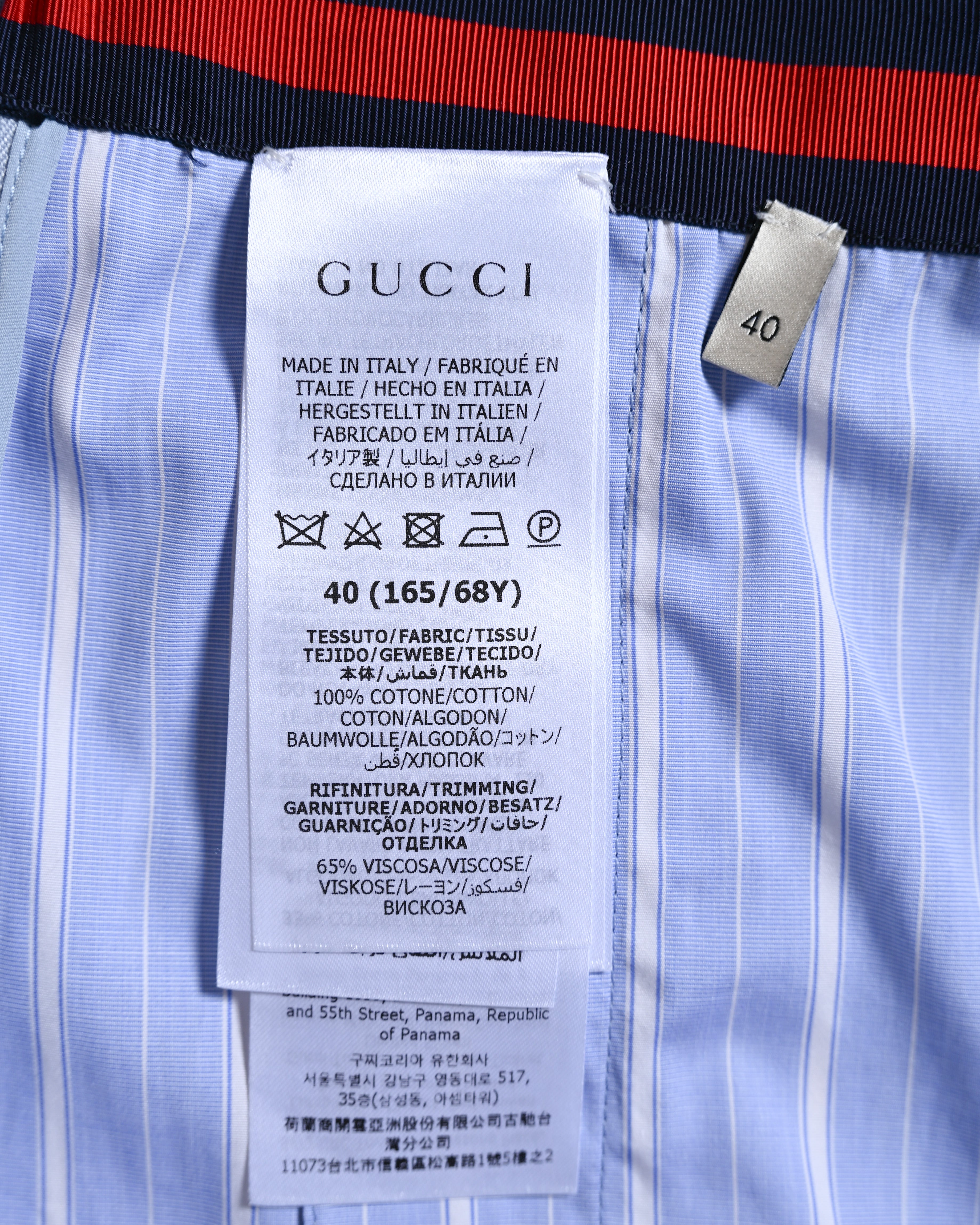 GUCCI/ 2022 Web Stripe Waist Pleats Skirt Blue