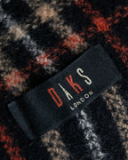 "DAKS" House check pattern fringe design muffler