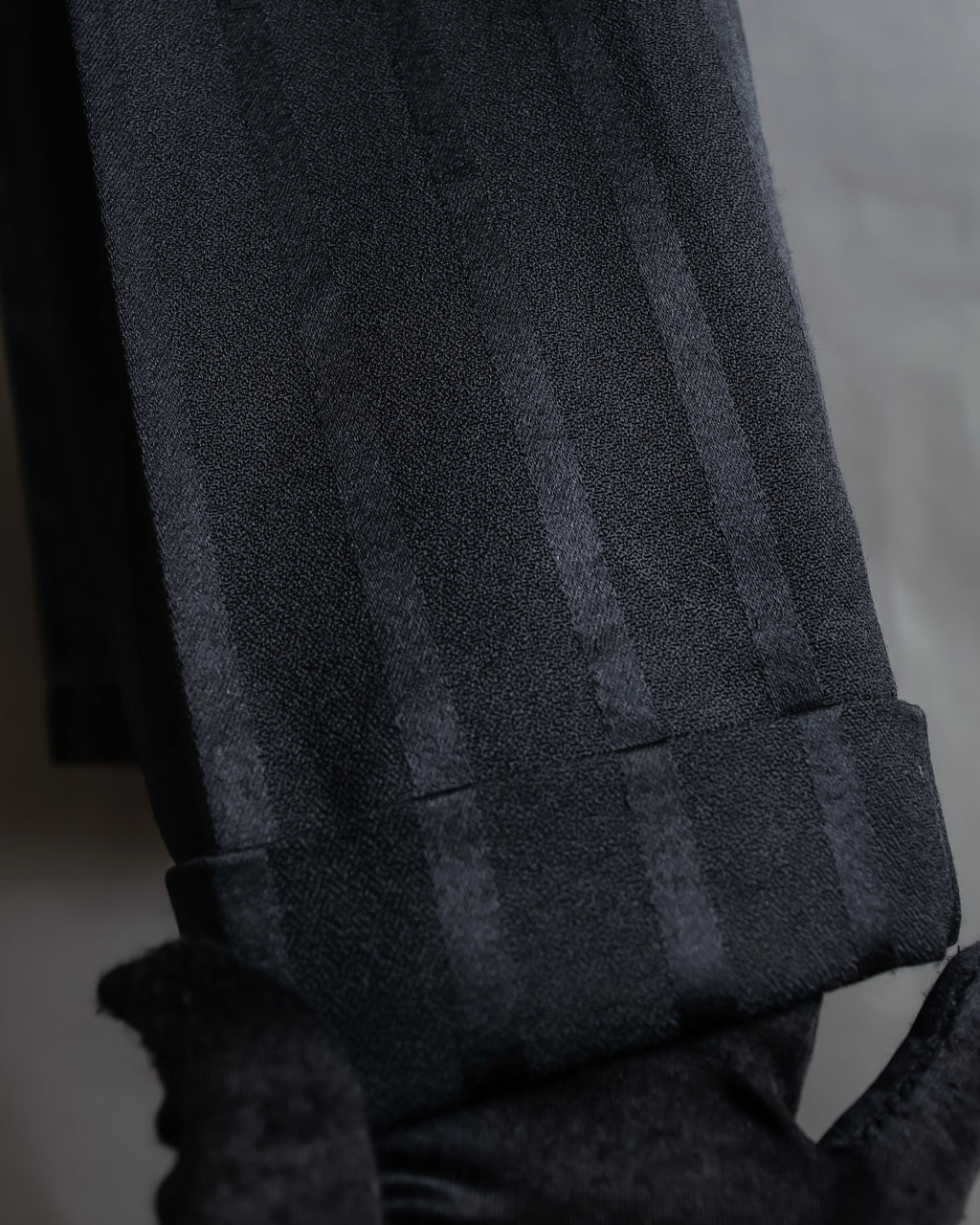 "Vintage subtle gloss striped wide slacks"