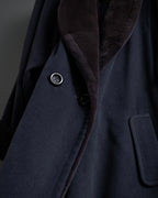 "Junko Yamamoto" Fur-trimmed design long cashmere blend coat