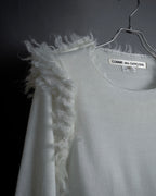 "COMME des GARCONS" 18AW layered mesh design fringe thick knit