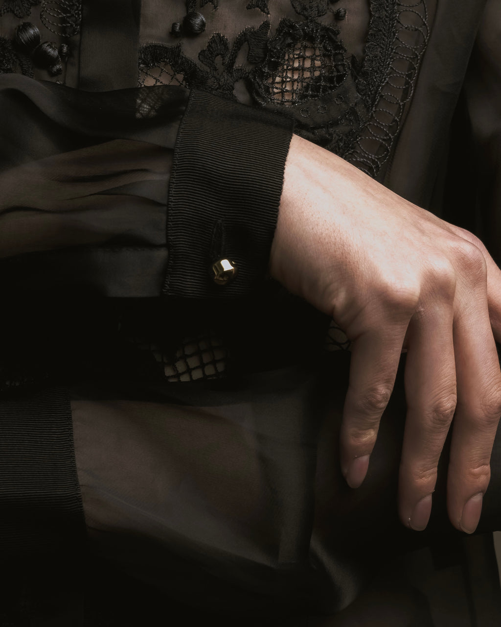 "LOEWE" 2014AW Sheer embroidered shirt