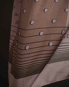 "Christian Dior" Typography logo geometric motif silk scarf