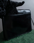 "YVES SAINT LAURENT" Crocodile embossed combination design leather bag