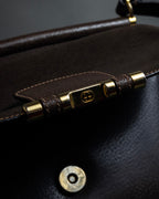 "GUCCI" Bar-shaped fastener design leather shoulder bag