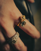 -SPECIAL- “Dior” 2024-2025 Petit CD asymmetrical crystal and faux pearl ring