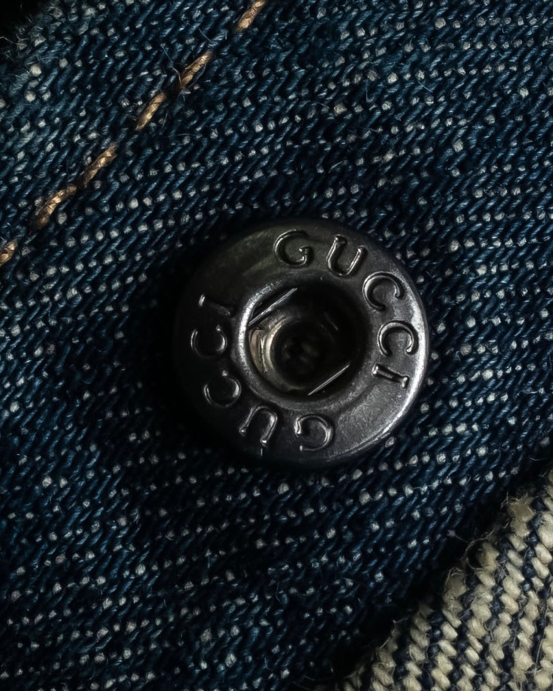 "GUCCI" Vintage faded shaped denim jacket