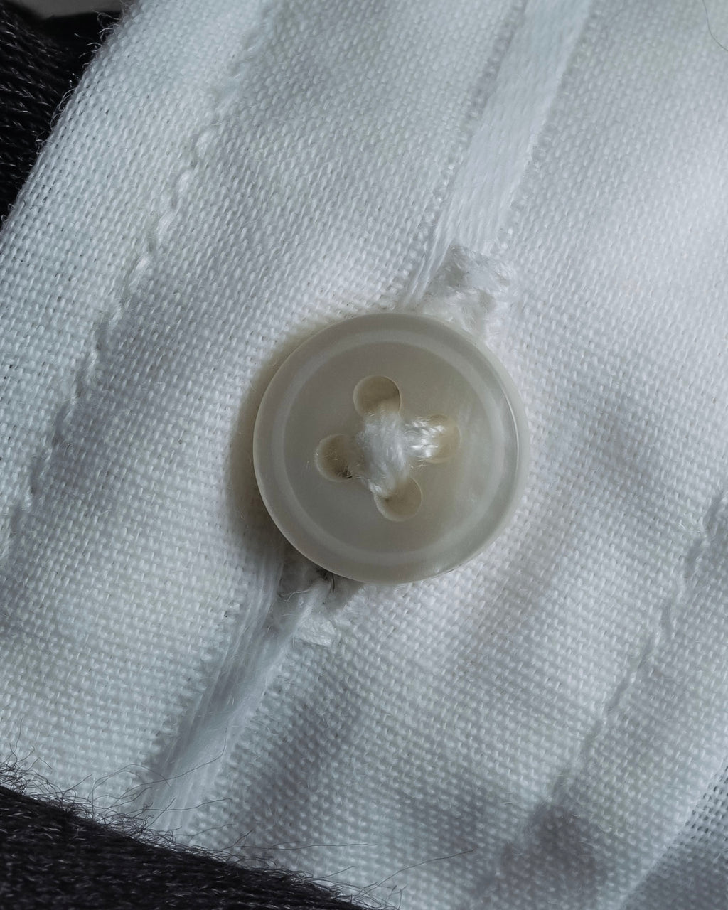 "YVES SAINT LAURENT" 1980's striped weave white shirt