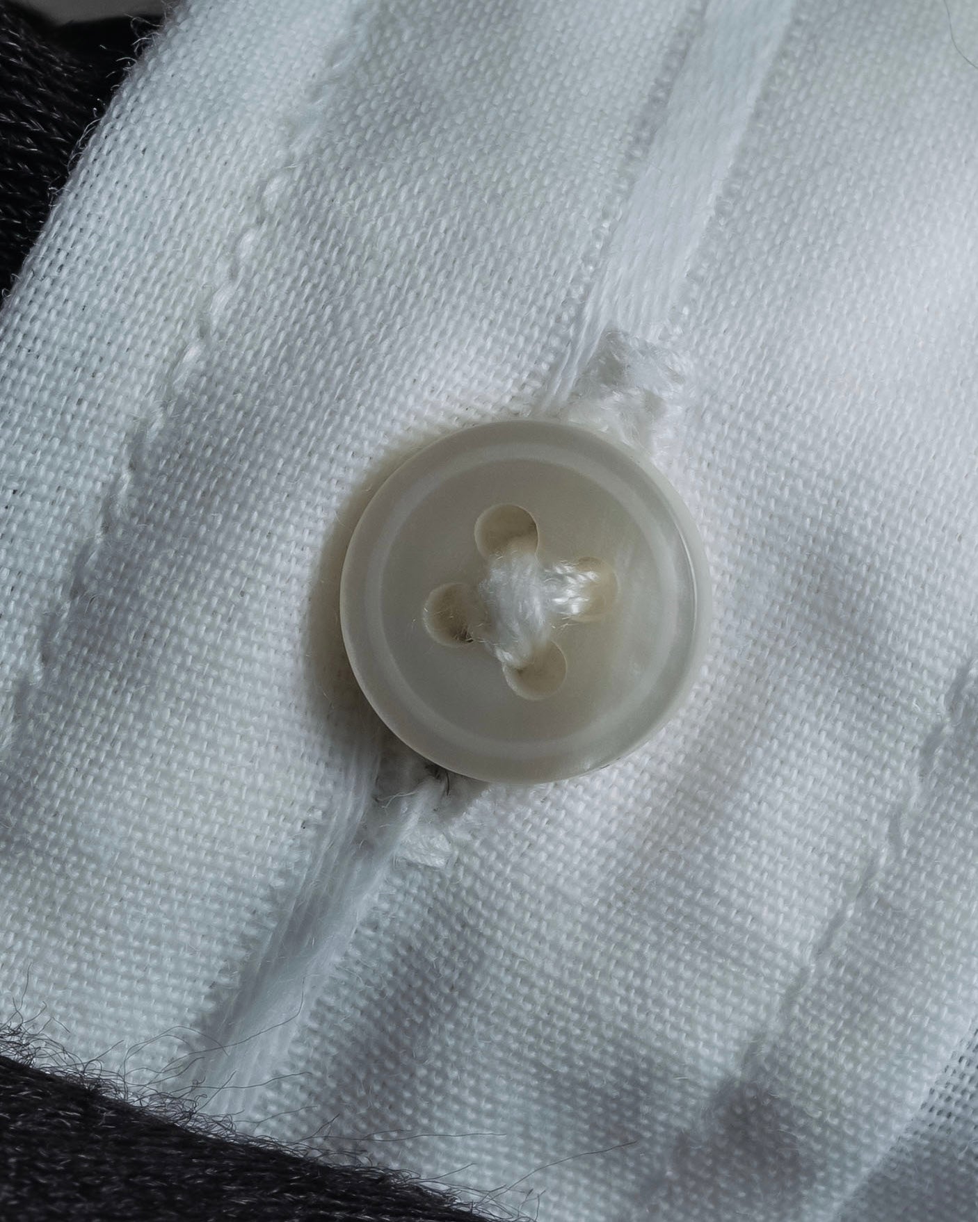 "YVES SAINT LAURENT" 1980's striped weave white shirt