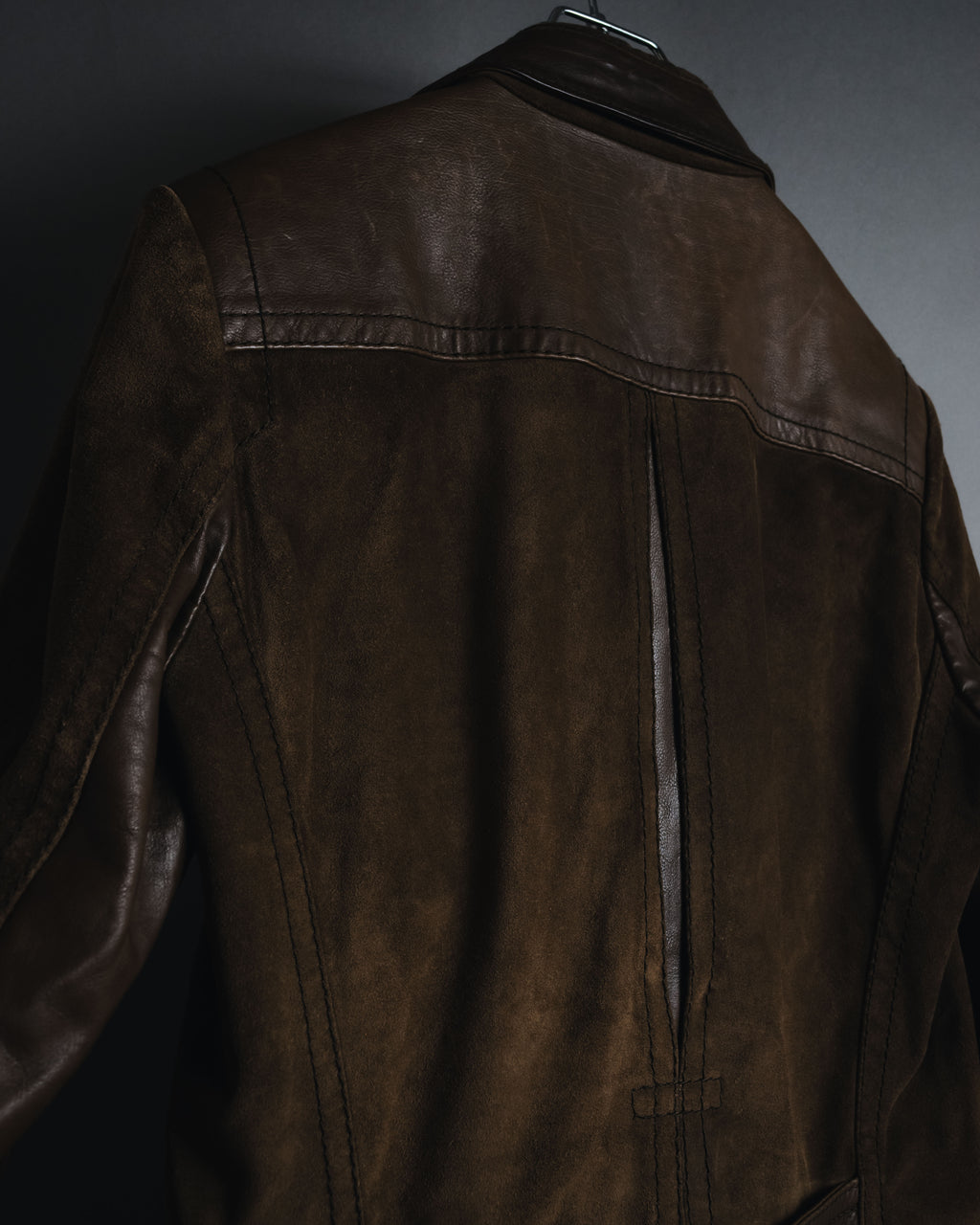 "GUCCI"Mid 2000s suede & smooth leather combination tailored jacket