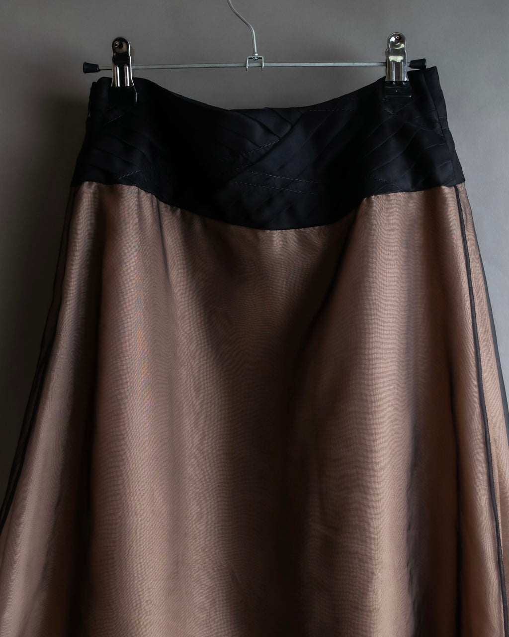 "CELINE" See-through layered design shirt & skirt set up