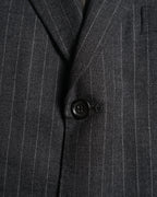 GIORGIO ARMANI/ Oversized Stripe Single Breasted 3B Tailored Jacket Gray