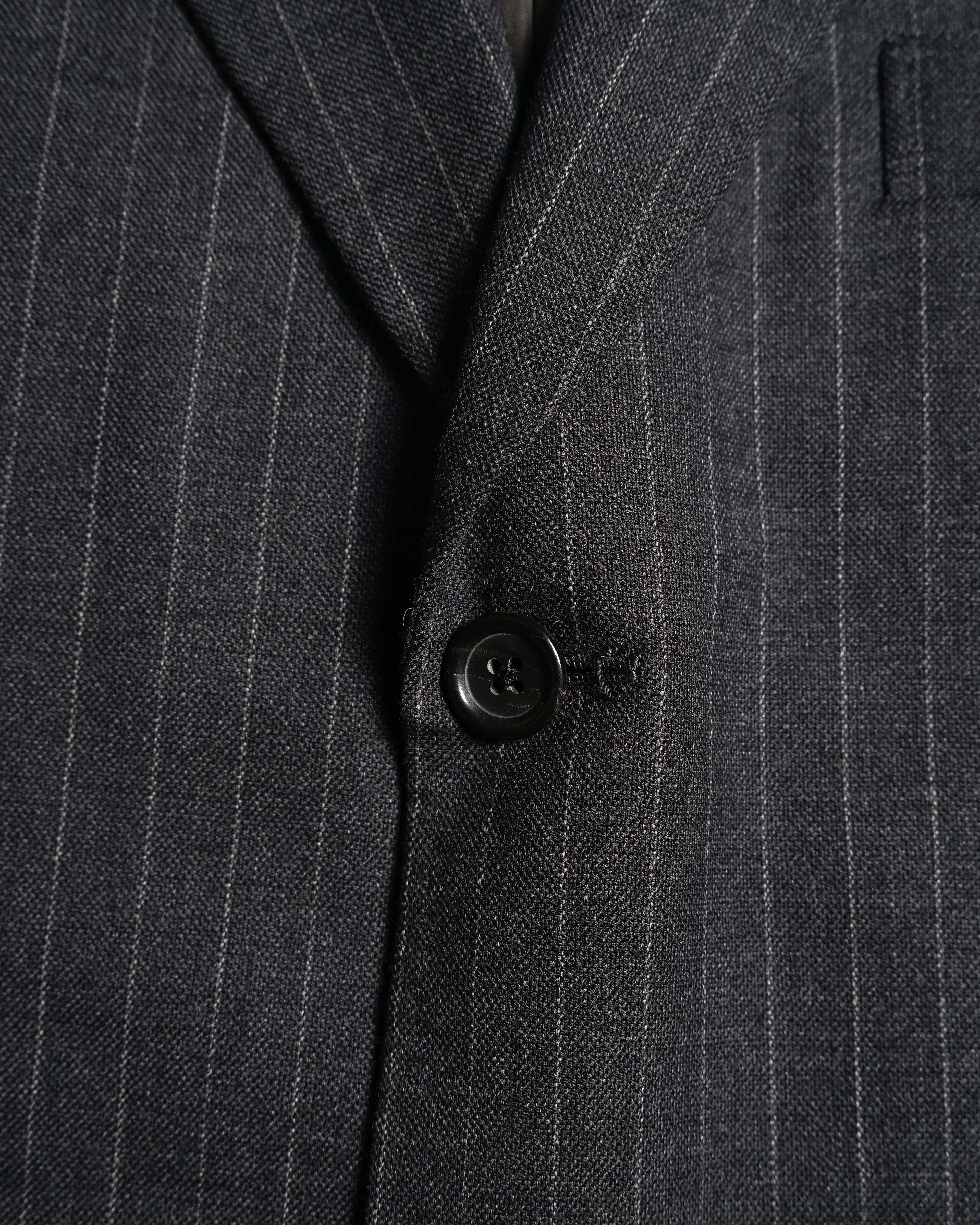 GIORGIO ARMANI/ Oversized Stripe Single Breasted 3B Tailored Jacket Gray