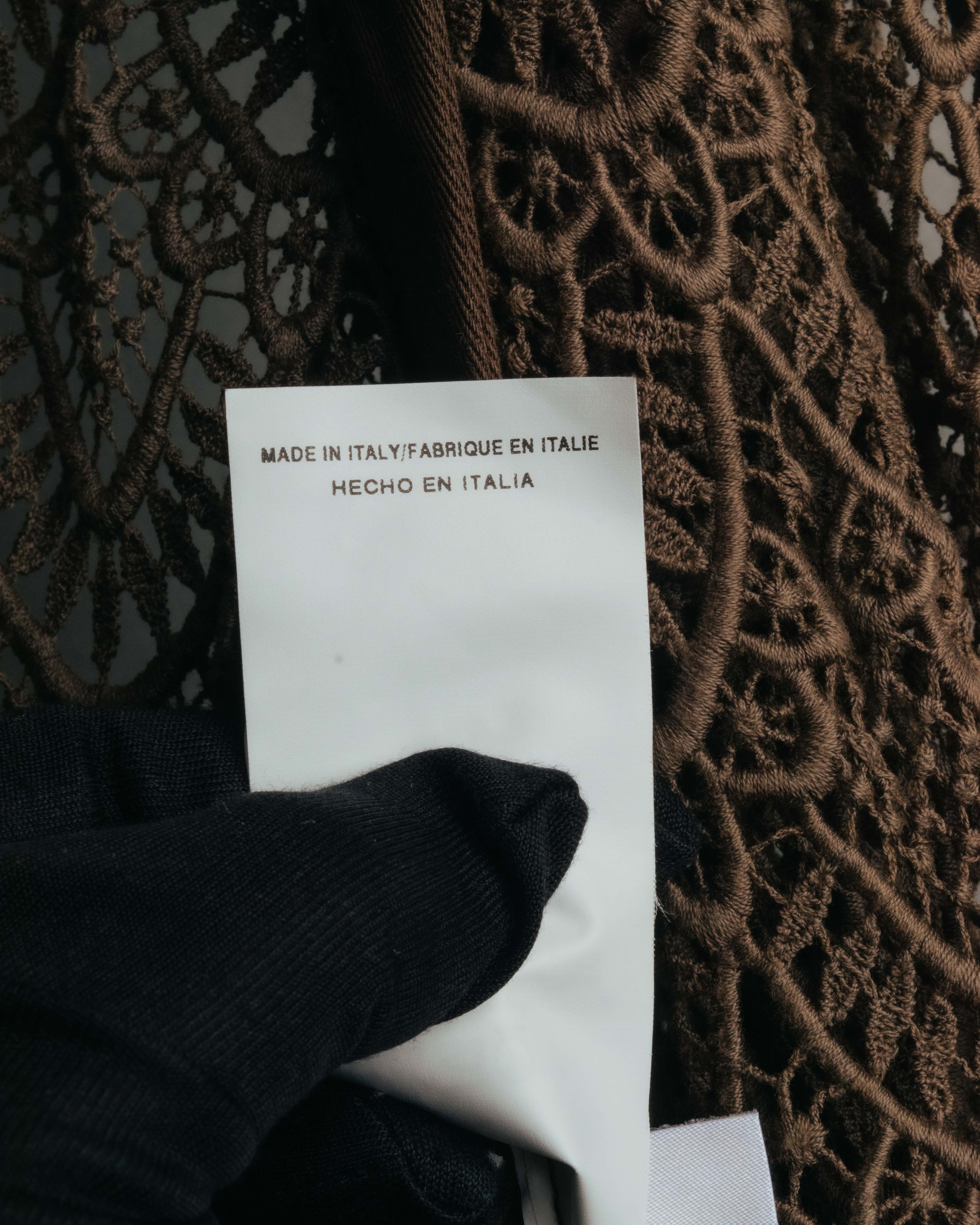 -SPECIAL- “VALENTINO ROMA” 1998-2008 Lace belted sheer coat dress