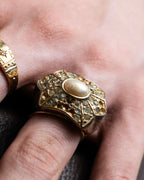 “Dior” Star-shaped pearl gold ring