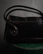 “CELINE” 00’s Buckled contrast stitch shoulder bag