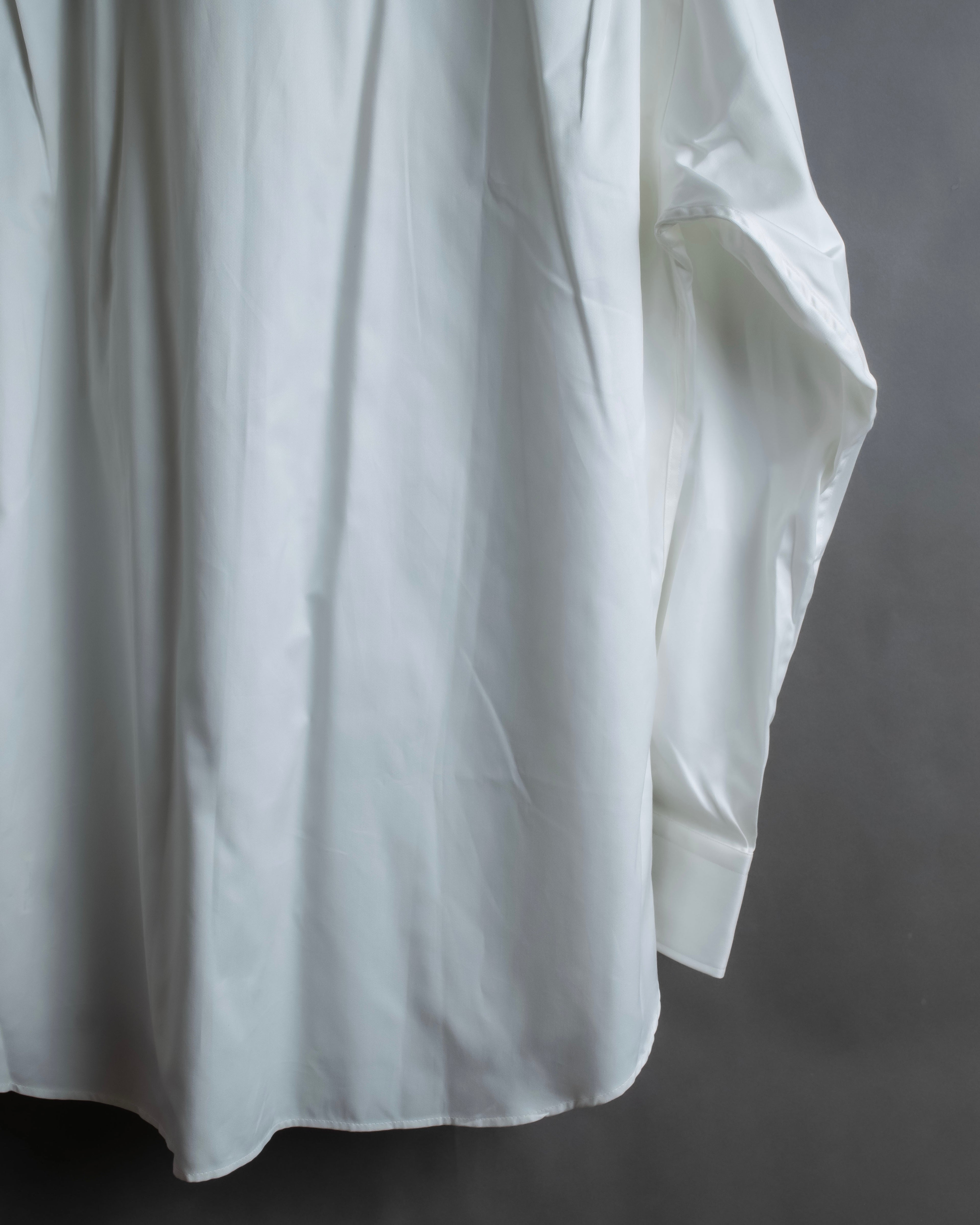 "GUCCI" Slightly glossy cotton white shirt