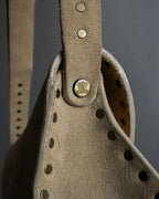 "CELINE" Studs design suede leather shoulder bag