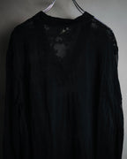–SPECIAL– "HERMES" 00’s Sheer botanical lace cotton pullover