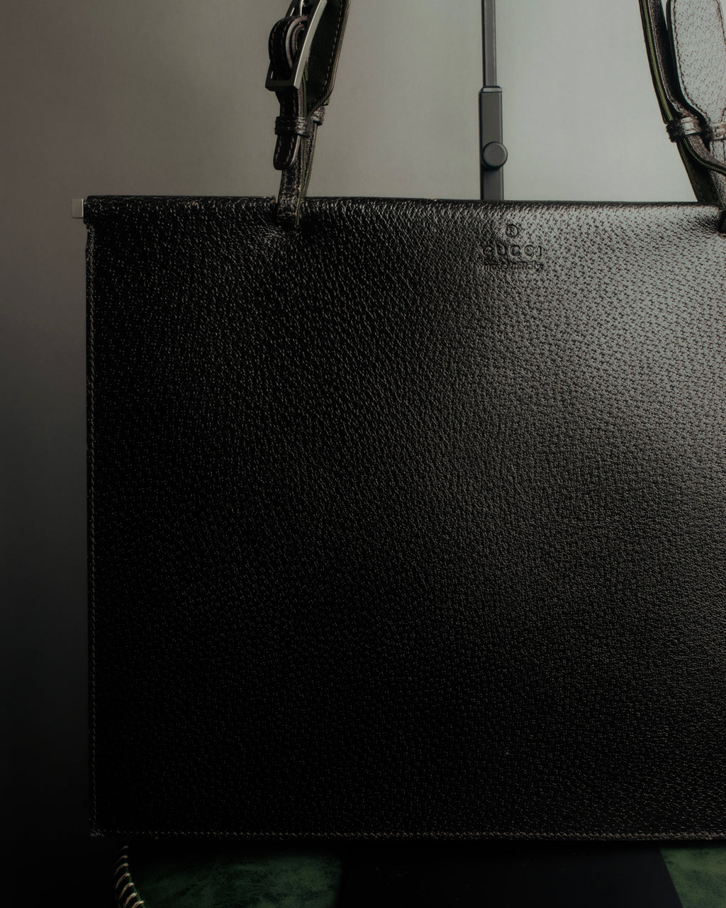 “GUCCI” 90’s structured box leather handbag