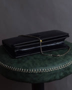 "Cartier" Logo engraved horizontal chain shoulder leather bag