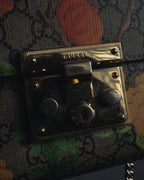 -SPECIAL- "GUCCI" Michele-era floral padlock design chain shoulder bag