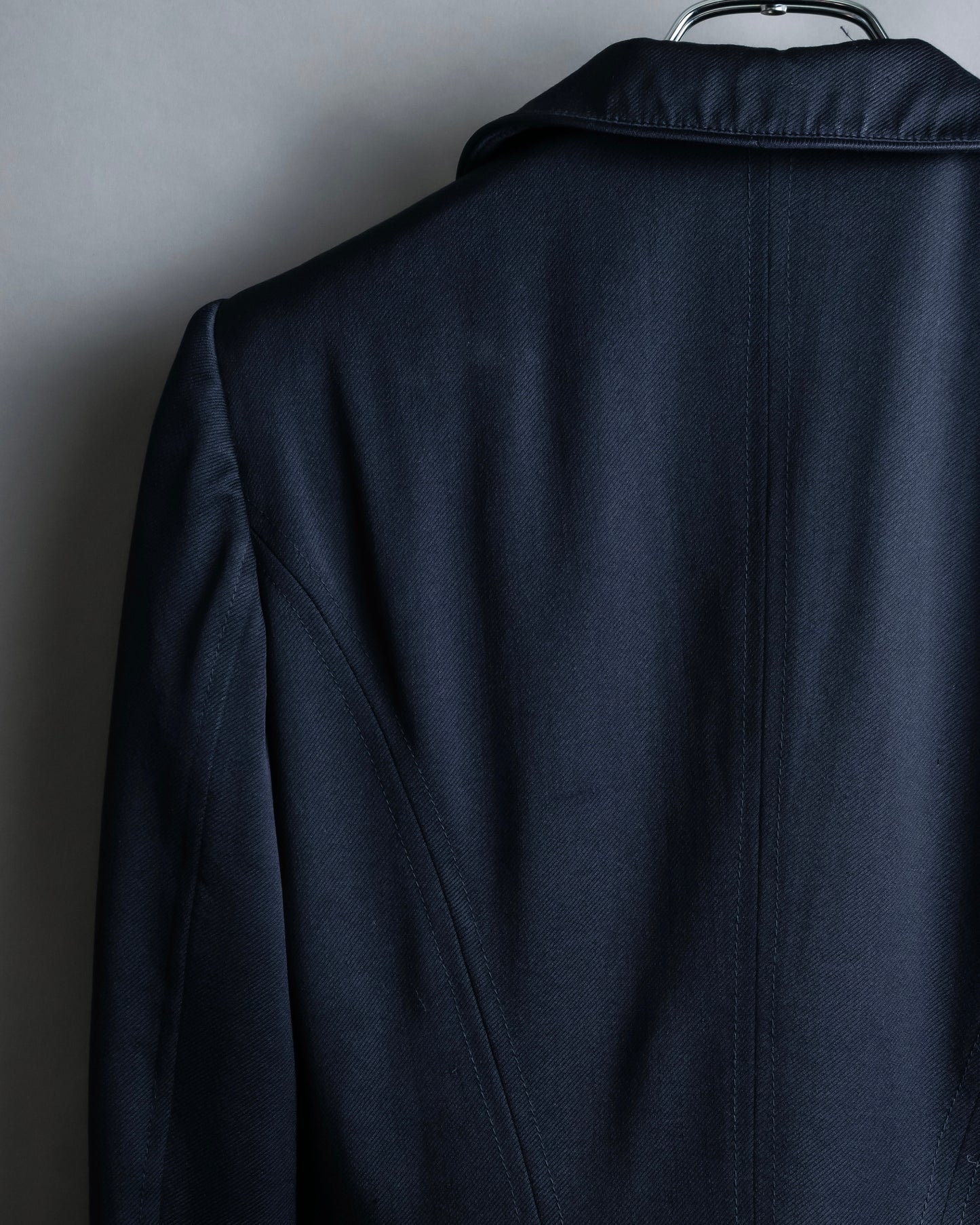 "GUCCI" Shawl collar glossy black jacket