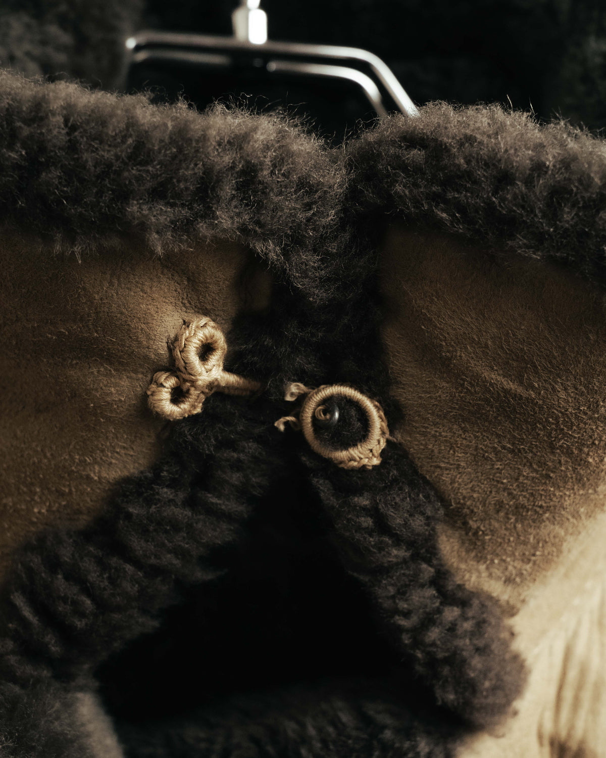 “LOEWE” 70’s-early 90’s Suede shearling belted long coat
