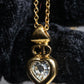 "Christian Dior" Heart motif zirconia gold pendant