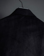 "PRADA" Wrap flap design micro suede jacket
