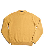 PRADA/ Classic Chunky Knit Crew Neck Sweater Mustard Yellow