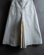 "MAISON MARGIELA" 21SS Washed raw cut flared cropped denim pants