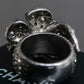 "CHANEL" Cocomark engraved rhinestone design camellia ring