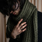 "EMPORIO ARMANI" Low gauge cable knit fringe design muffler