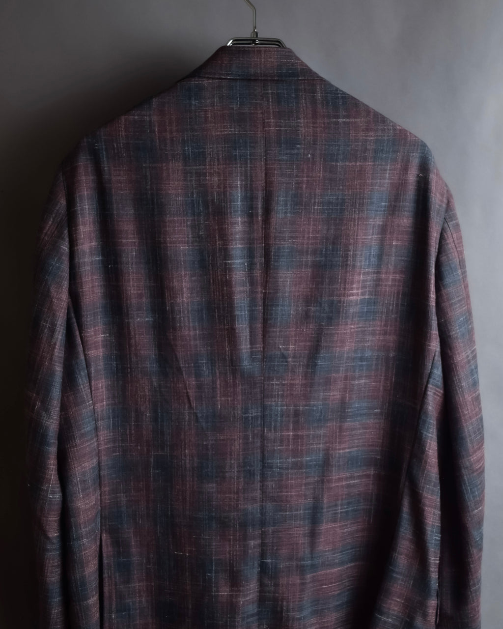 "Tex Teq" Gradient check pattern tailored jacket