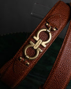 "Salvatore Ferragamo" Gancini motif chain design leather belt