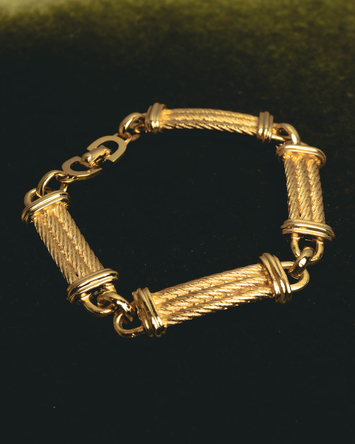 "Christian Dior" 70's-80's Sculptural twisted link bracelet