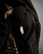 "BURBERRY" Subdued tone military detail mid-length trench coat