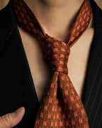 "HERMES" Mosaic dot knit silk neck tie