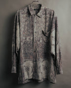 "Christian Dior" 80's-90's Draped rayon patterned shirt