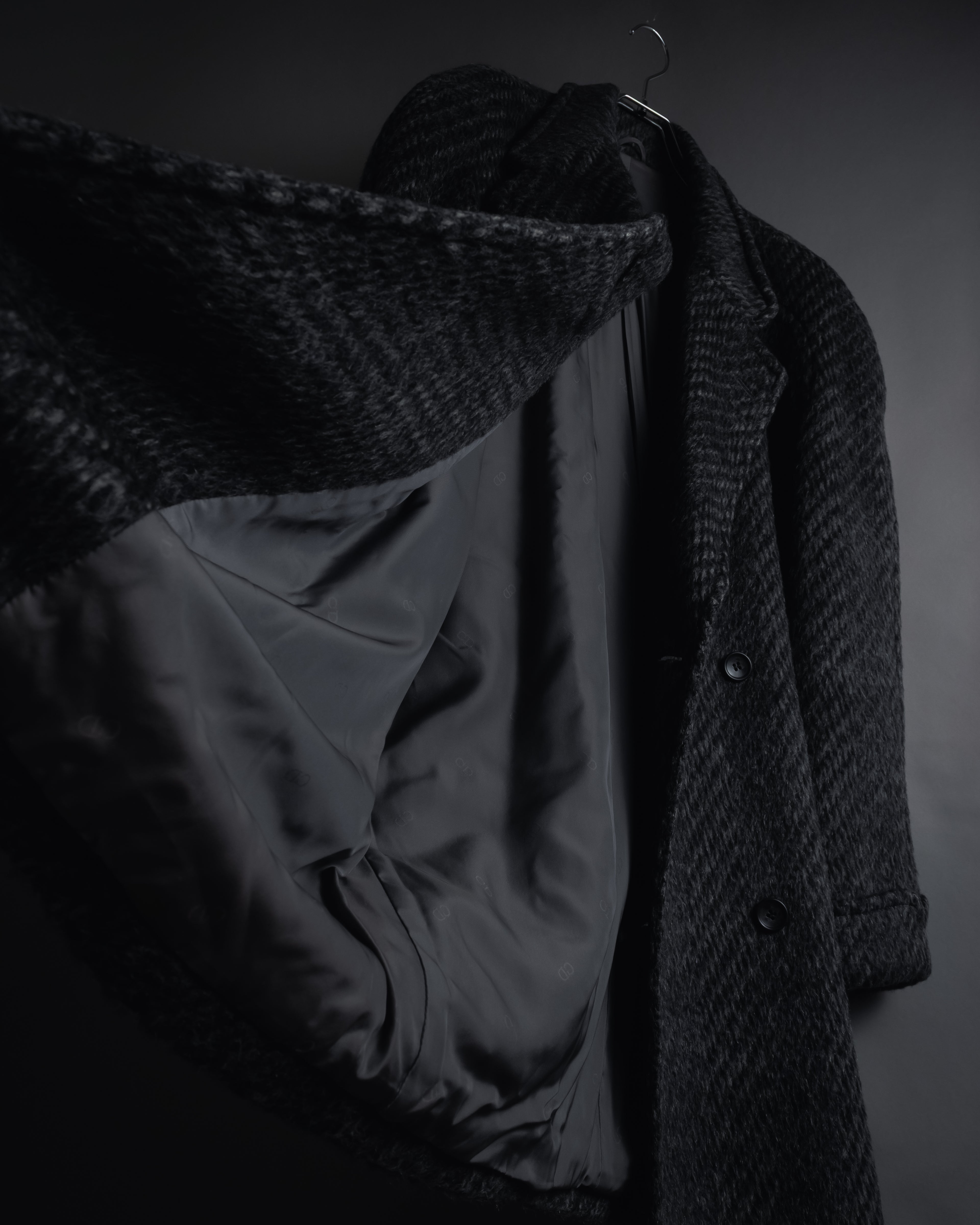 Abrigo de mezcla de mohair de doble botonadura de los años 90 de Christian Dior MONSIEUR