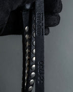 "MIU MIU" Silver metal stud design leather narrow belt
