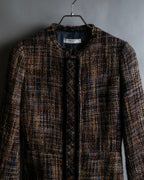 "PRADA" Multicolor mixed tweed short jacket