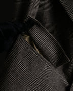 "YVES SAINT LAURENT" Glen plaid oversized wool tailored jacket