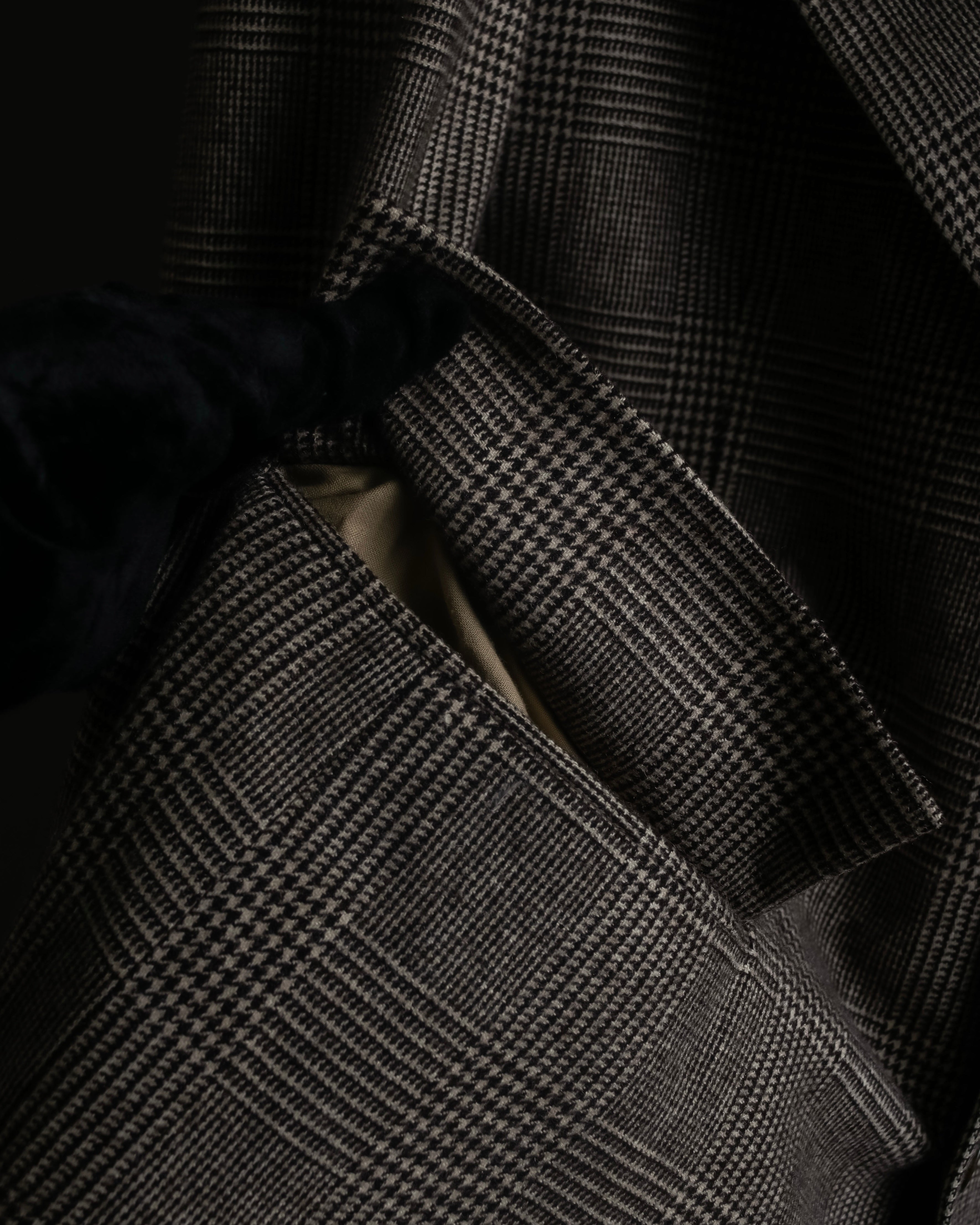 "YVES SAINT LAURENT" Glen plaid oversized wool tailored jacket