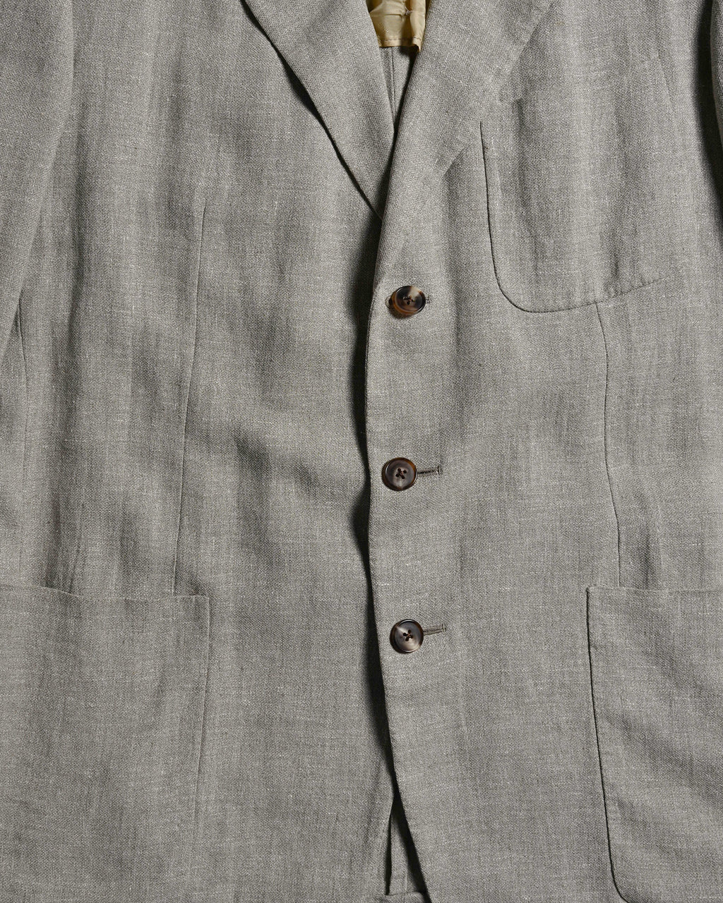 HERMES/ Pure Linen Oversized Single Breasted Tailored Jacket Beige