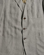 HERMES/ Pure Linen Oversized Single Breasted Tailored Jacket Beige