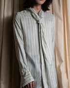 "MAISON MARGIELA" 16SS bowtie design striped long shirt